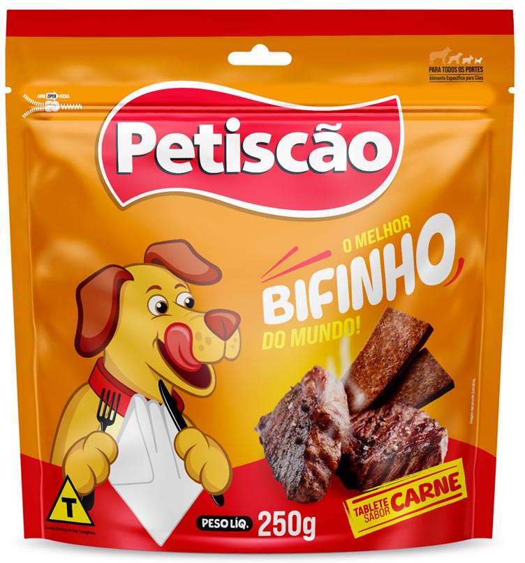 Bifinho Petiscão para Cães Sabor Carne 250g