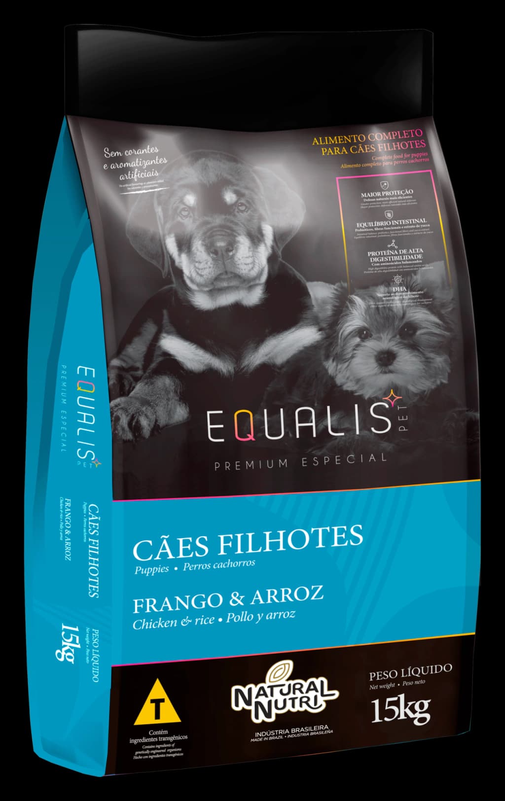Equalis Cães Filhotes Raças Pequenas Sabor Frango e Arroz 15Kg